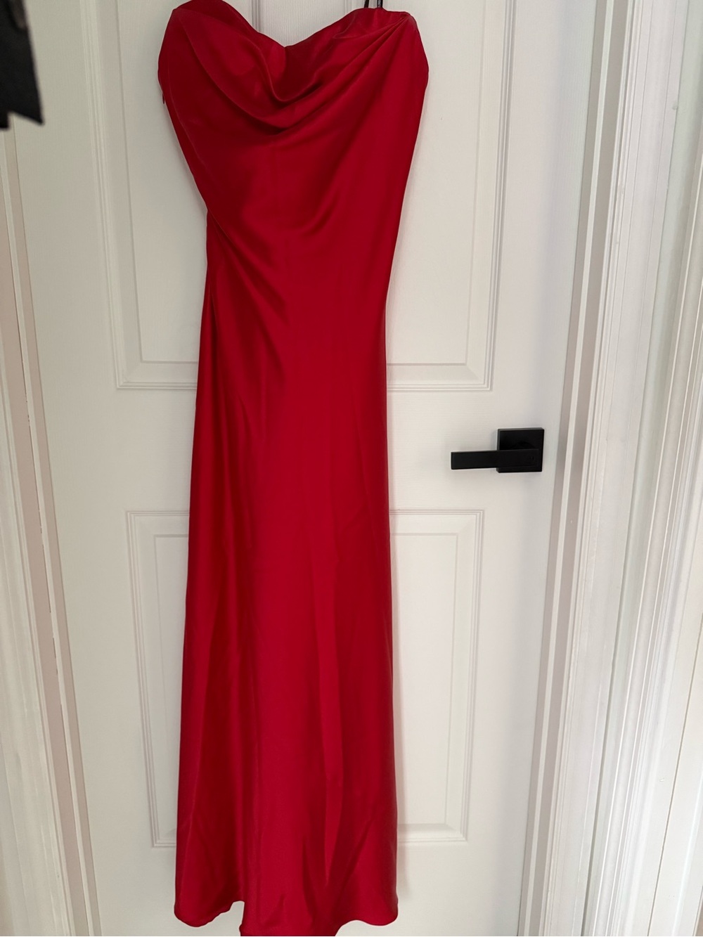 Melinda Eng Vintage Red Silk Strapless Evening Gown - Size 6